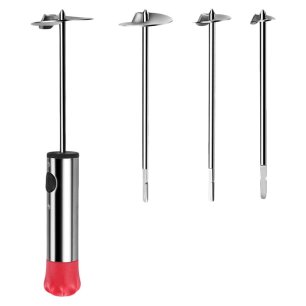 1 Juego de extractor de corazón de acero inoxidable para verduras, taladro, herramienta para extraer el corazón de las frutas, utensilio de cocina, deshuesador de verduras para el hogar (rojo)