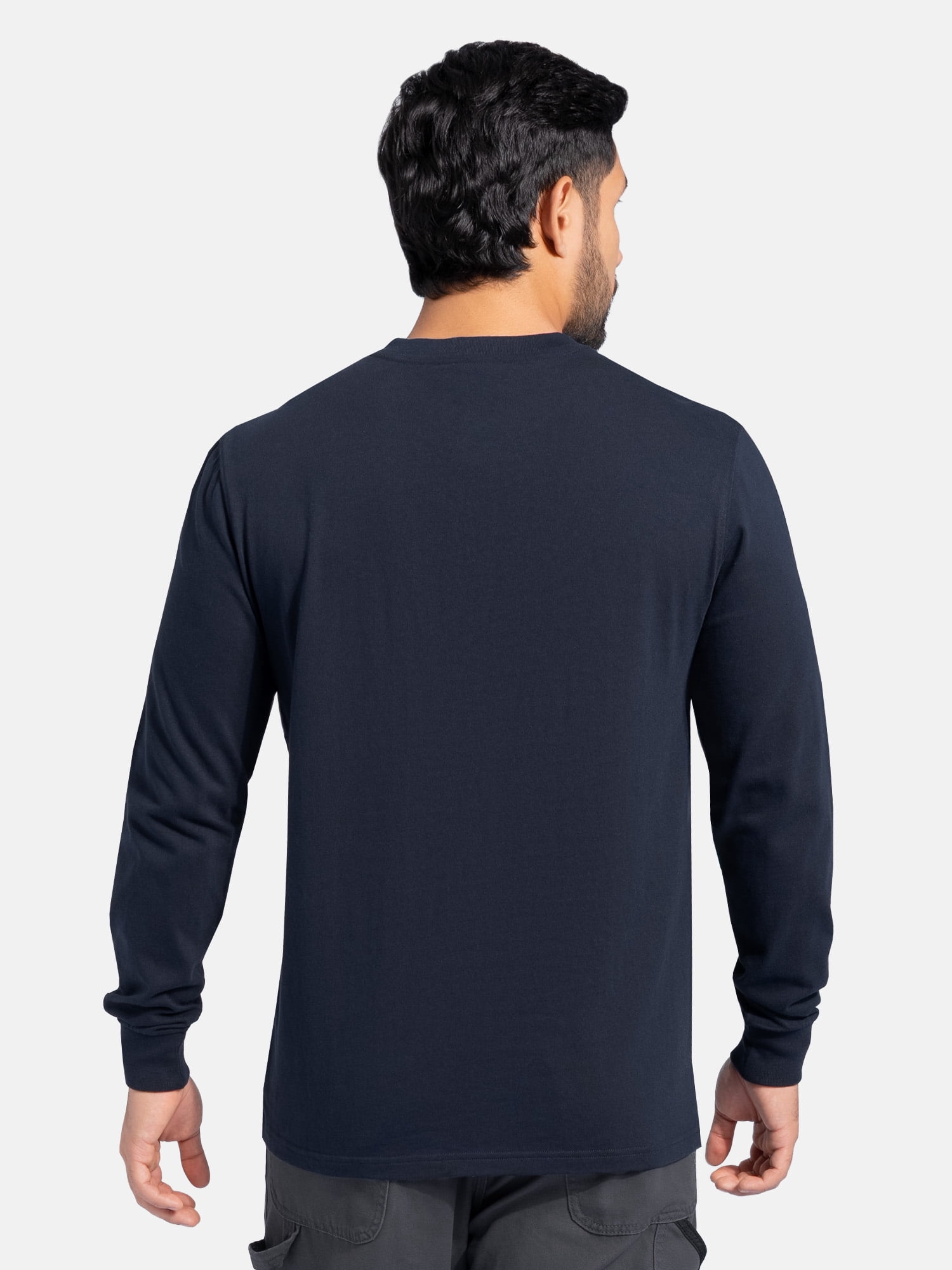 Wrangler Workwear Men's Heavyweight Long Sleeve Henley Pen Pocket Shirt, Size S-3XL