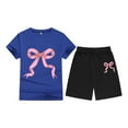 thumbnail image 3 of Gaexia Girls Summer Outfits Size 12-14 Solid Color Shorts Outfits Clothes Casual T-Shirt Shorts Set Flower Outfits Set Children Kid Girls, 3 of 3