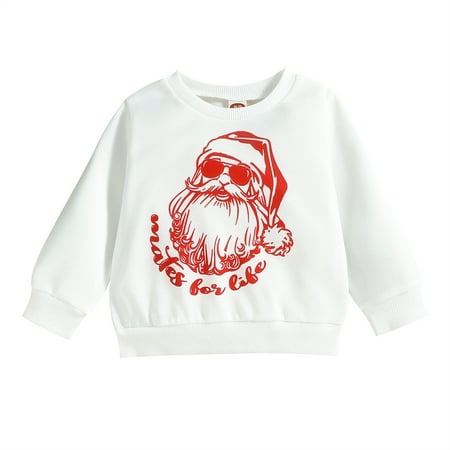 

Toddler Little Boy Girl Christmas Sweatshirt Kids Xmas Ugly Santa Claus Shirt Funny Pullover Tops Tees 12-18 Months