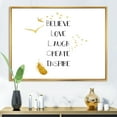 thumbnail image 2 of Designart 'Inspirational Quote On Gold and White' Traditional Framed Canvas Wall Art Print, 2 of 5