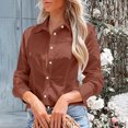 thumbnail image 5 of LOVZFMLL Women's Tops Solid Color Casual Essential Everyday Versatile Work Button Down Shirt, Going Out Tops V-Neck Long Sleeve Relaxed Fit Blouse Fall Outfits for Women 2025, 5 of 9