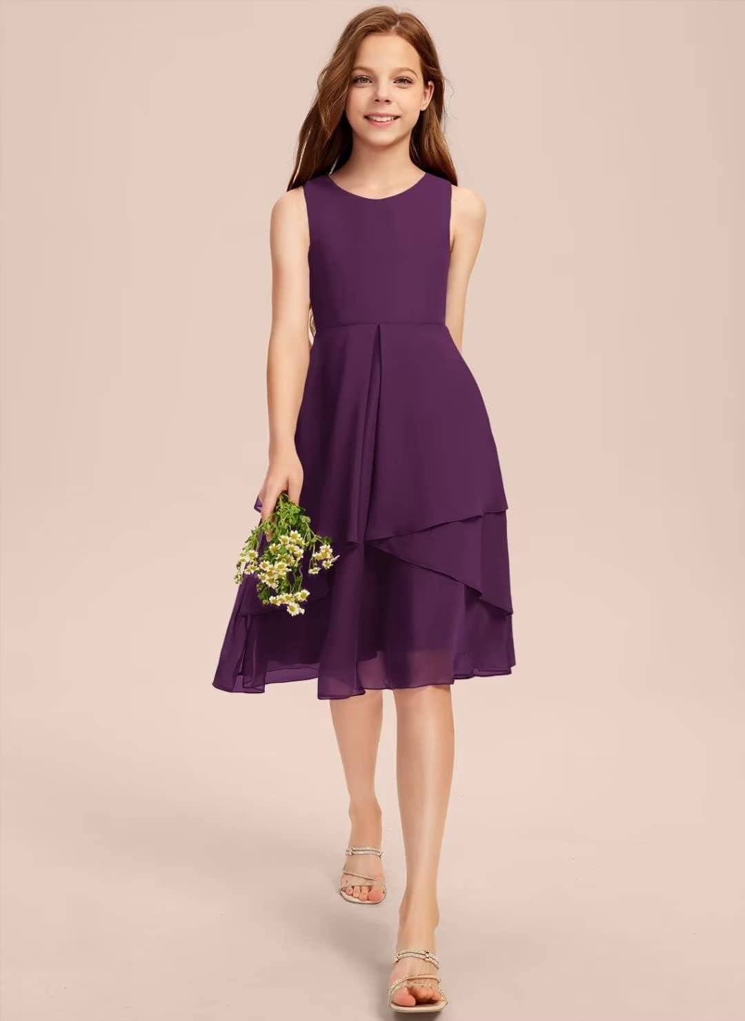 junior dresses formal knee length Knee Length Junior Bridesmaid Dress,White Tulle Flower Girl Dress,JB00023, J14 / Skyblue main image 1