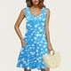 thumbnail image 2 of Vestido Sexy para las Mujeres Impreso Cuello Redondo Casual Falda Corta Bolsillo, Poliéster Altamente Elástico para la Ropa Interior Y Pijamas, 2 of 9