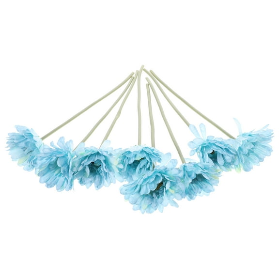 Raindrops 8pcs Flower Decor Silk Cloth Sky Blue Fake Flower Centerpiece for Hotels