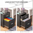 thumbnail image 4 of Black 2-Drawer Mobile File Cabinet with Wheels - Vertical & Letter Filing - Compact Under Desk Storage for Home Office & Study - 15.6" x 15.4" x 23", 4 of 7