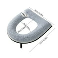 thumbnail image 3 of Kumdkd Blue Thickened Toilet Seat Cover with Handle, Winter Warm Waterproof Toilet Seat, Removable Soft Fabric Toilet Lid Cover for Cold Weather, Universal Fit for Most Toilets, Easy Clean, 3 of 6