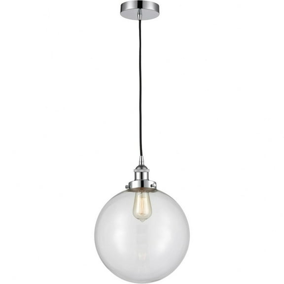616-1PH-PC-G202-12-LED-Innovations Lighting-Beacon - 1 Light Mini Pendant In Industrial Style-15 Inches Tall and 12 Inches Wide Polished Chrome Clear