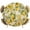 Yellow Brown, variant on Round Table Cover 55-60 Inch Yellow Lemons Waterproof Reusable Table Cloth Round Fitted Vinyl Tablecloth with Elastic Edged for Parties Outdoors, Summer Botanical Checkered Pastoral