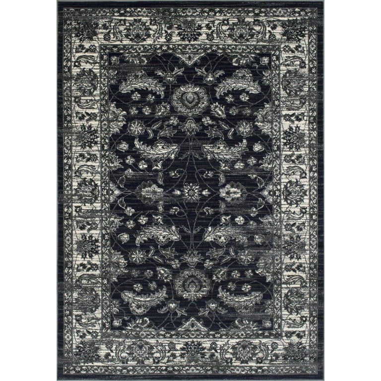 Midnight Blue/Gray Ziegler Pakistan Pattern Distressed - Modern