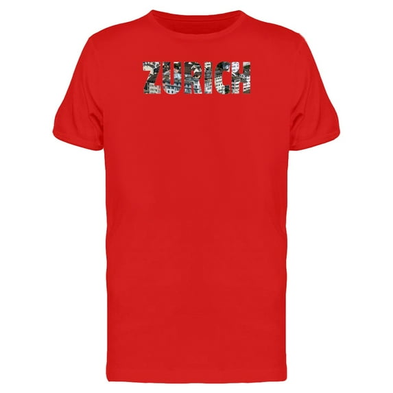Cityscape On Zurich City Name Tee Men's -Image by Shutterstock
