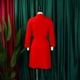 thumbnail image 4 of Women's Fashion Pleated Patchwork Suit Office Pleated Dress Collar Midi Dress, 4 of 8