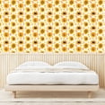 thumbnail image 3 of Ambesonne Sunflower Peel & Stick Wallpaper for Home, Vintage Fall Leaves Print, 13"x72", Marigold Mustard and White, 3 of 5