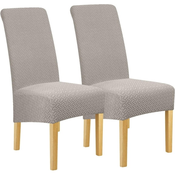 XL Size Stretch Chair Covers for Dining Room Large Dining Room Chair Slipcovers Dining Chair Covers Kitchen Reusable Parsons Side Chair Slipcover Soft Protector Set of 2,Khaki Khaki 2