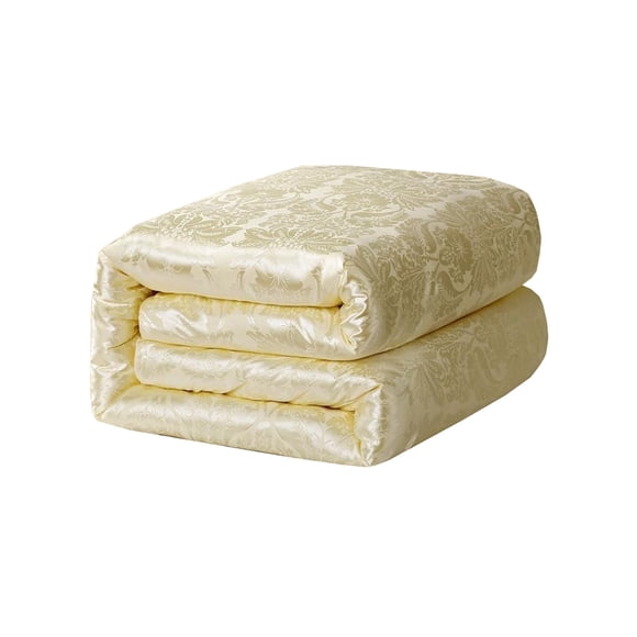 Inteprter Edredón de seda Edredón Edredones Jacquard en Bouffant elástico Manta liviana Doble tamaño doble Invierno Regalo para todas las Juegos de cama Amarillo