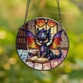 thumbnail image 3 of Lotusprinthandmade Cute Dragon with Book Stained Glass Suncatcher for Window Hanging Cir6in, 3 of 4