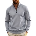 thumbnail image 3 of Men Quarter Zip Sweatshirt Sevevn Stand Collar Long Sleeve Pullover With Side Pockets Soft Fleece Casual Top For Daily Travel And Outdoor Wear, 3 of 9