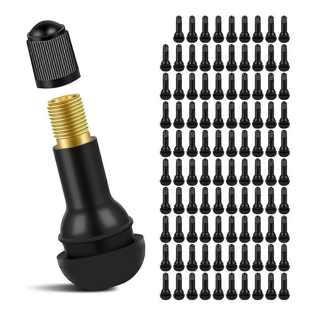 100pack TR413 Snap in Type Rubber Valve Tool Set Tubeless Tyre Valves Stems Rubber Valve Stems Car Accessories Parts