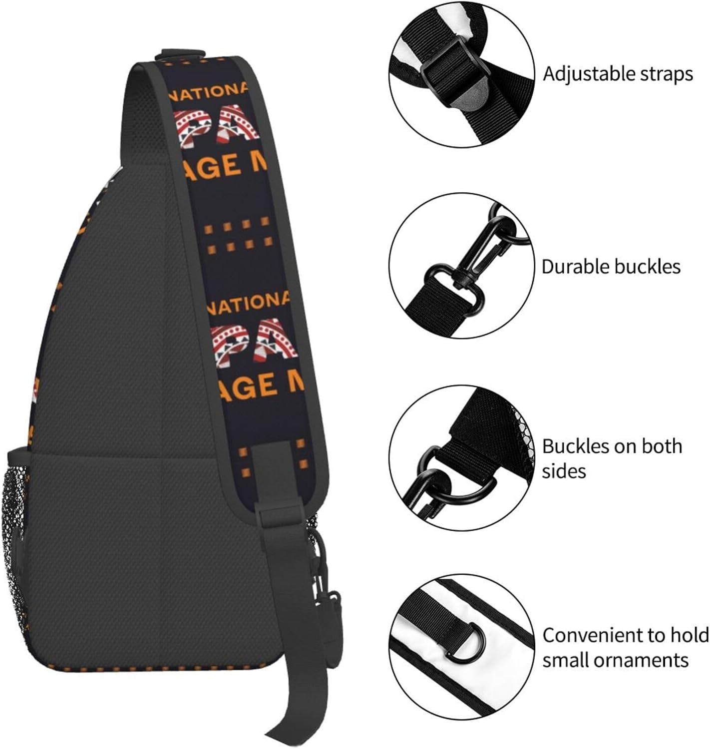 Mes Nacional De La Herencia Hispana Hispanic Heritage Month Sling Bag Crossbody Hiking Travel Chest Bags Backpack Shoulder Daypack for Women Men