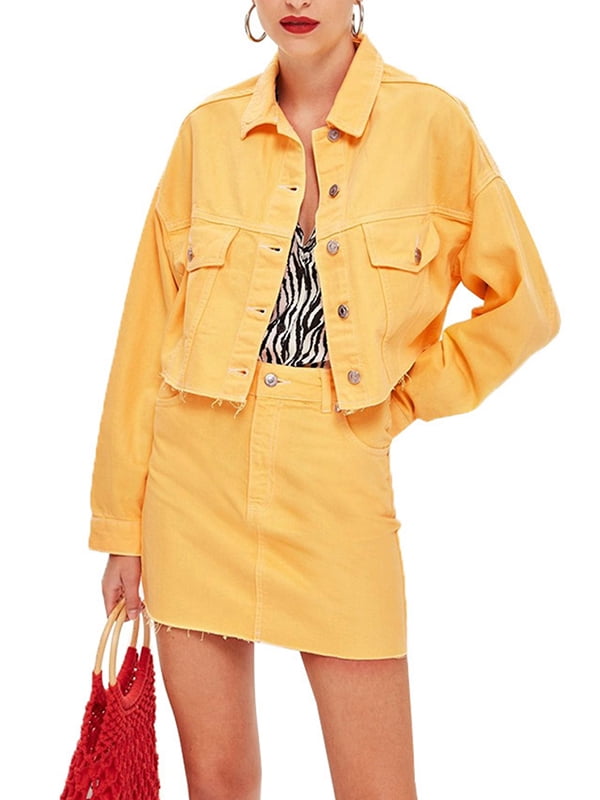 skirt and jean jacket set