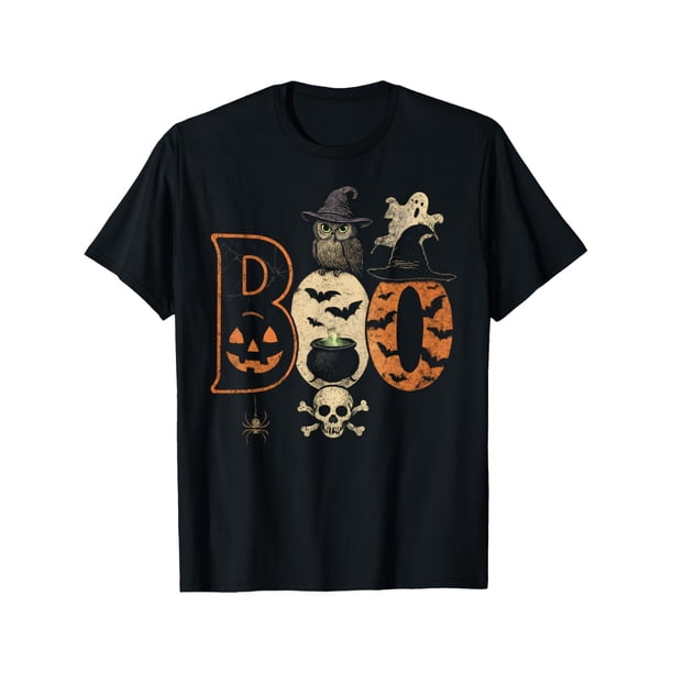 Halloween T-Shirt Boo Creepy Owl Pumpkin Ghost Spooky Men Women Kids T-Shirt