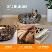K&H Pet Products Self-Warming Nuzzle Nest Pet Bed Leopard/Tan 19 Inches