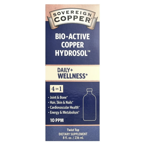 Sovereign Silver Natural Immunogenics Bio-Active Copper Hydrosol, 10 ppm 8 oz Liquid
