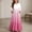 Pink, variant on ITSAME Girls Maxi Dress Round Neck Ruffled 3/4 Sleeve Gradient Print Summer Flowy Casual A-Line Dress Pink Size 8