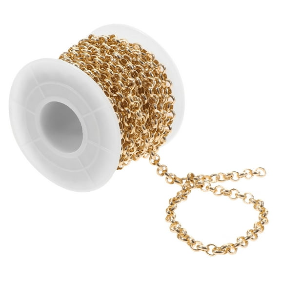 LOLIPPYY Smooth Surface Aluminum Chain in Golden for DIY Clothing and Handbag Craft Accessories