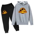 thumbnail image 3 of Ropa para niños de 3 a 12 años, estampado de dinosaurios de película, sudadera con capucha y pantalones de moda para niños y niñas, conjunto deportivo informal encantador de 2 piezas para correr, 3 of 5