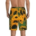 thumbnail image 3 of Gaeub Sunflowers 7 Printed Men's Short Pajama Pants, Lightweight Lounge & Sleep Bottoms Keep You Cool - X-Large, 3 of 9
