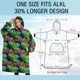 thumbnail image 4 of Oversized Wearable Blanket Hoodie,Colorful Controllers Games Icons Green Pattern Sherpa Blanket Hoodie with Super Pockets,Super Warm Fuzzy Pullover for Women & Men, 4 of 6