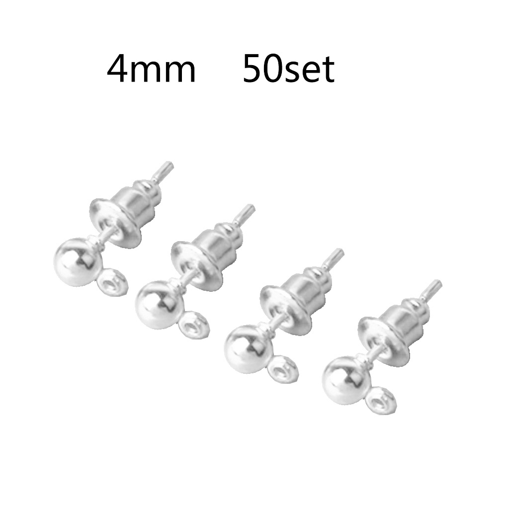 HGYCPP 50 Sets Earring Studs Ear Pin Ball Post with Earring Backs DIY Jewelry Findings - image 3 of 17