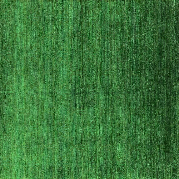 Ahgly Company Indoor Square Oriental Green Industrial Area Rugs, 5' Square