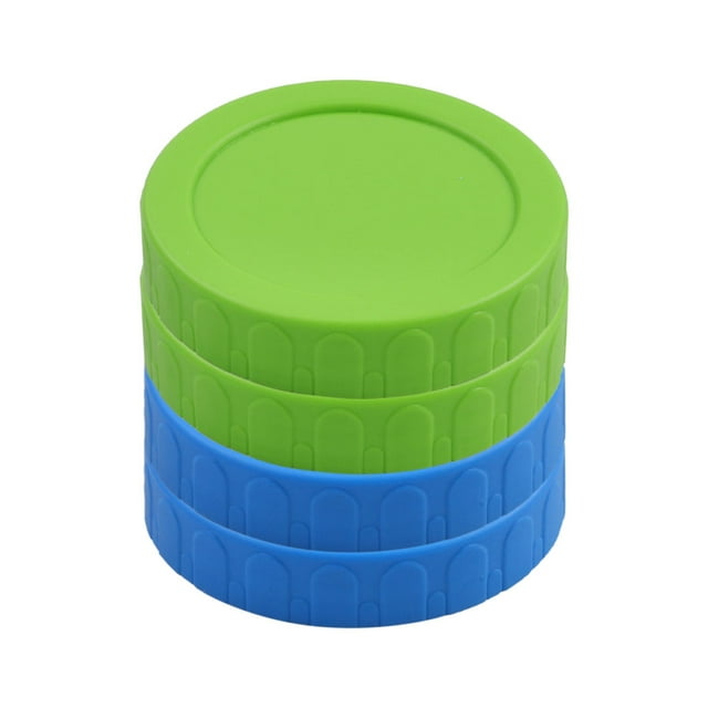 Unique Bargains Colored Plastic Mason Jar Lids Wide Mouth Mason Ball Canning Jars Food Storage Replacement 4 Pack