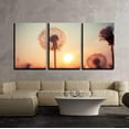 thumbnail image 2 of wall26 - 3 Piece Canvas Wall Art - Real Field and Dandelion at Summer Sunset - Modern Home Art Stretched and Framed Ready to Hang - 24"x36"x3 Panels, 2 of 4