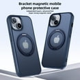 thumbnail image 3 of Dteck 360° Rotatable Magnetic Ring Stand Case for iPhone 12 / iPhone 12 Pro,Compatile with Mag Safe Shockproof Rubber + PC Slim Translucent Back Cover for iPhone 12 / iPhone 12 Pro,Blue, 3 of 6