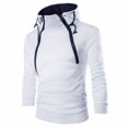 thumbnail image 2 of Sudadera con capucha Vogacara para hombre 2 cremalleras color block otoño blanco 3XL, 2 of 7