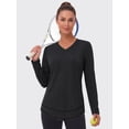 thumbnail image 4 of Rosvigor Womens Workout Tops Long Sleeve V Neck Tee Shirts Athletic Shirts Comfy Activewear Tops for Gym Running Yoga, 4 of 8