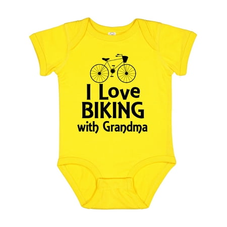 

Inktastic Biking with Grandma Cycling Boys or Girls Baby Bodysuit