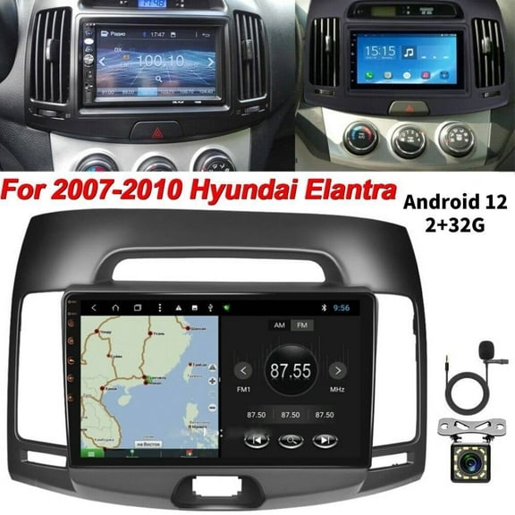 Car Stereo Radio for Hyundai Elantra 2006-2010, 9" Touchscreen Android 13 Support Carplay Android Auto Navigation Bluetooth Radio Steering Wheel Control Rear Camera 2 32G,Black