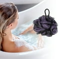 thumbnail image 2 of Unique Bargains 1 Pc Bath Shower Loofah Sponge Body Puffs for Bathroom Shower 4.13"x5.12" Purple, 2 of 6