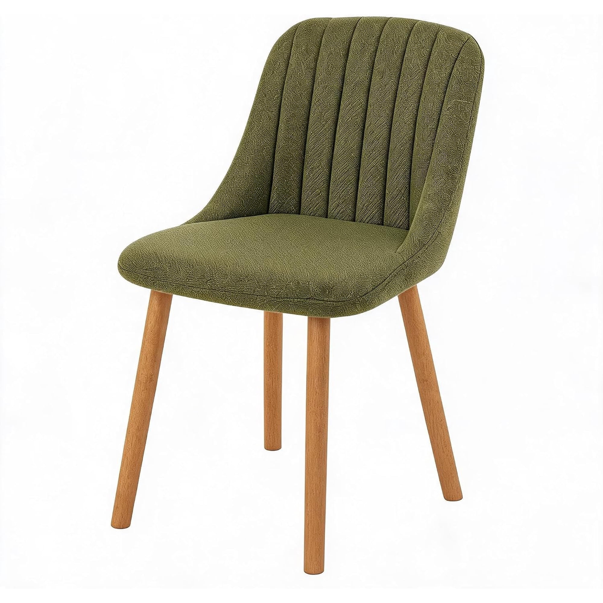 Modern Upholstered Dining Chairs Set of 2 Fabric Kitchen Side Chairs with Lumbar Support Backrest and Solid Wood Legs Comfortable Dining Room Chairs for Home Office and Living Room