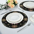 thumbnail image 4 of 15.4" Round Placemat Set of 1 Polyester Fabric Place Mats Non-Slip Dining Kitchen Table Mats for Kitchen Party Decor Abstract Shapes Pattern, 4 of 5