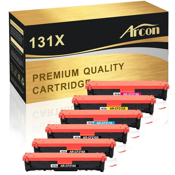 Arcon 6-Pack Compatible Toner for HP 131X CF210X CF211A CF212A CF213A Pro 200 Color M251n M251nw MFP M276nw M276n Printers (Black Cyan Yellow Magenta)