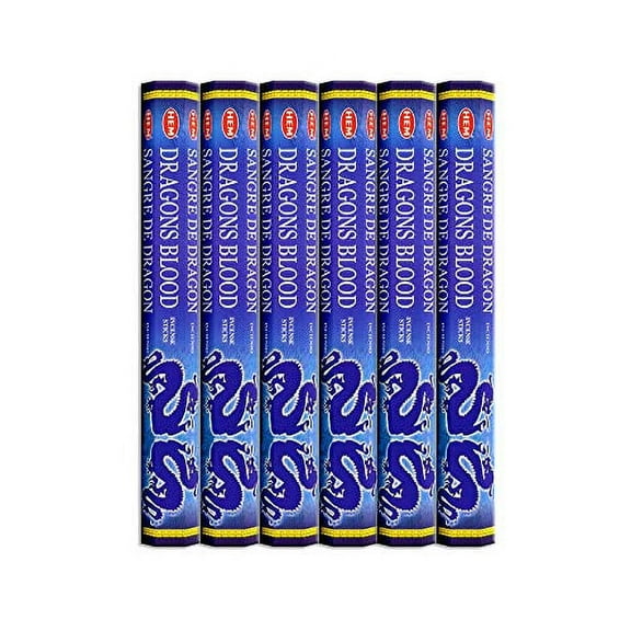 120 Incense Sticks Bulk Pack, HEM, Zen Aromatherapy, 6 Boxes of 20 Sticks Dragon's Blood Blue