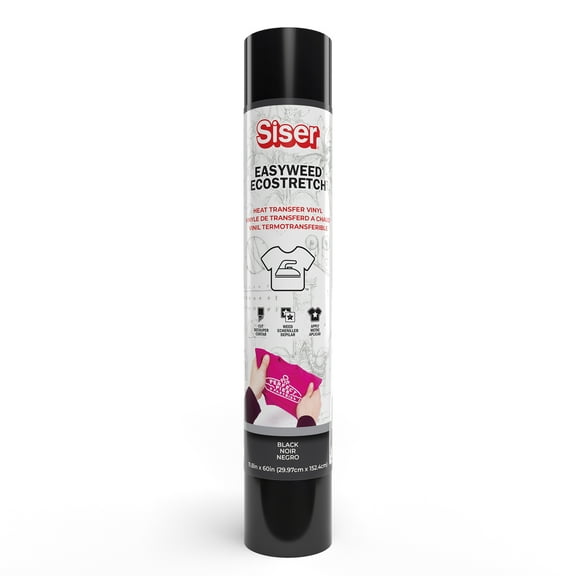 SISER Easyweed Ecostretch HTV Heat Transfer Vinyl, 60", Black