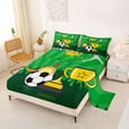 thumbnail image 2 of Erosebridal Cartoon Football Trophy Kids Queen Sheet Sets,Soccer Sport Ball Games Bed Set For Boys 4 Pieces, 2 of 6