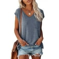 thumbnail image 2 of Clearance under $5 JINMGG Tank Tops for Women under $5,Women's Sleeveless Tank Tops V Neck Solid Color Casual Shirts Loose Fit Basic Blouse Navy XXL, 2 of 5