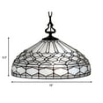 thumbnail image 4 of Amora Lighting Tiffany Style Hanging Pendant Lamp 18" Wide Stained Glass White Game Living Dining Room Gift AM221HL18B, 4 of 5